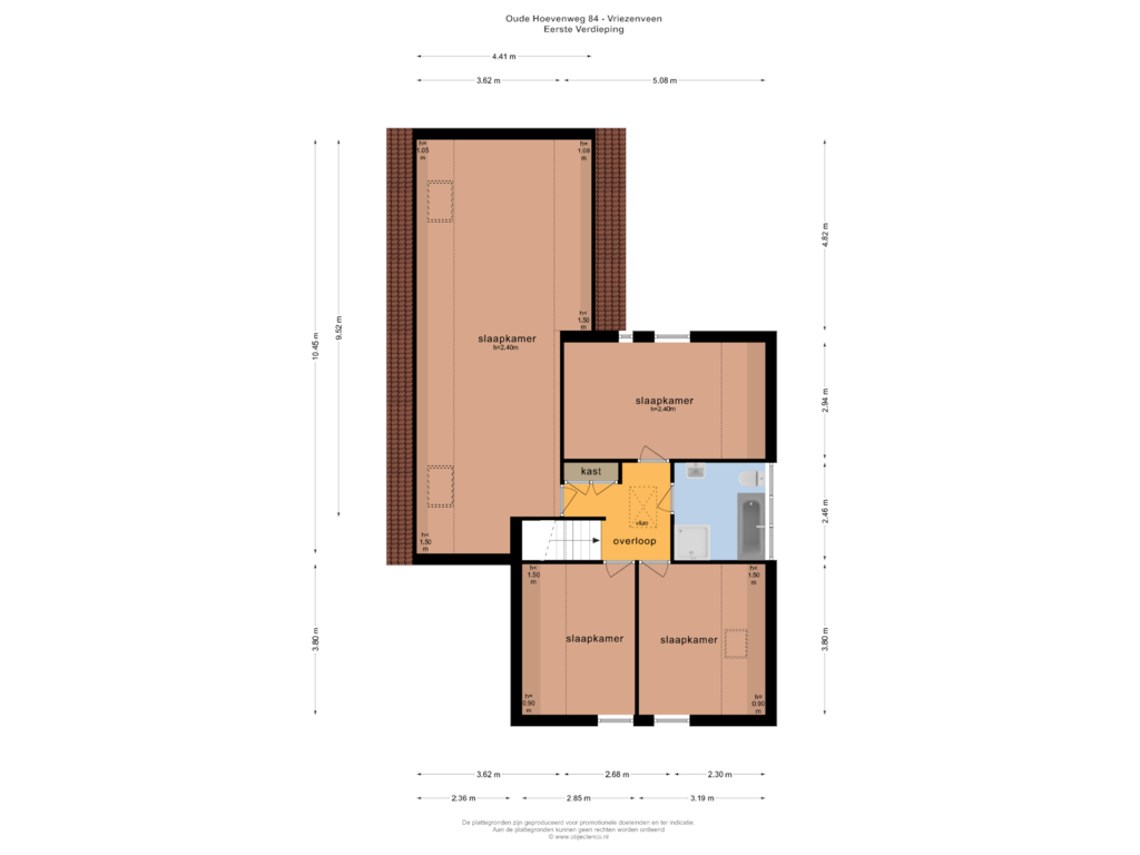 View floorplan of Eerste Verdieping of Oude Hoevenweg 84