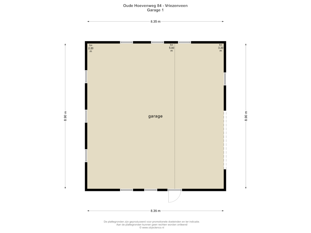 View floorplan of Garage of Oude Hoevenweg 84