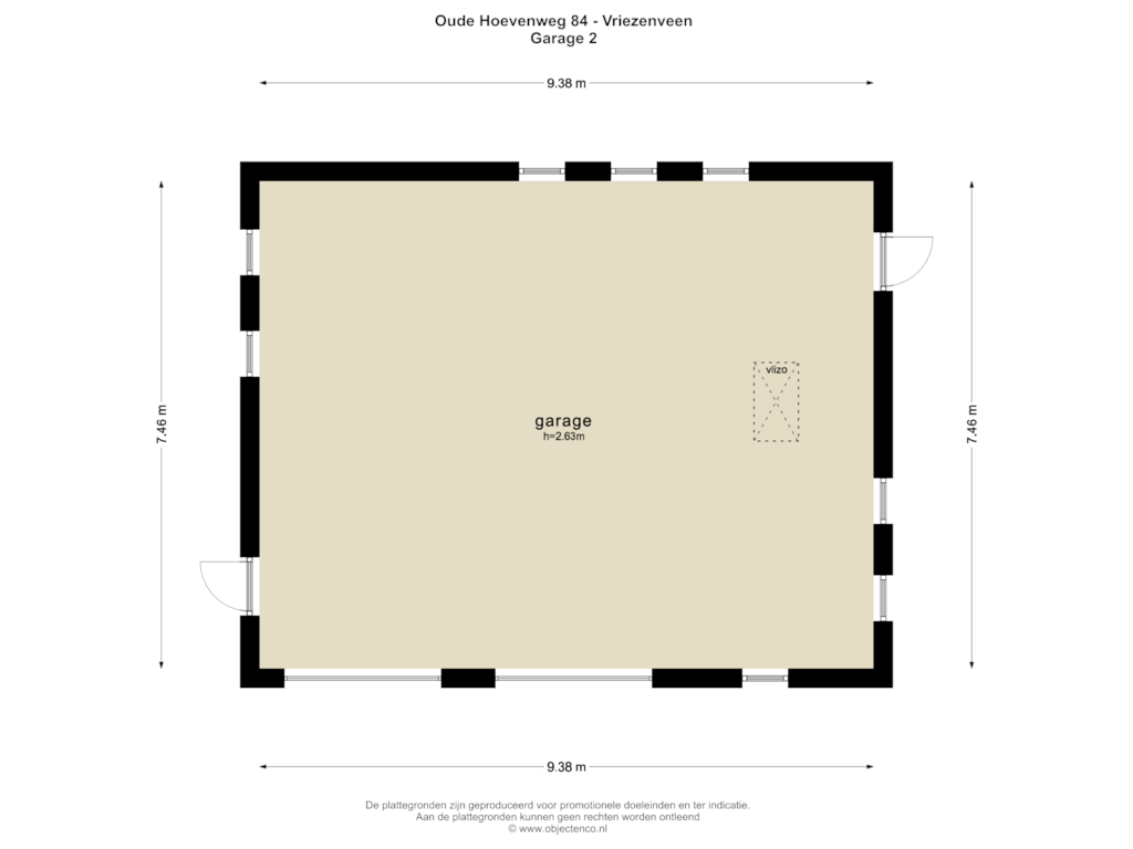 View floorplan of Garage 2 of Oude Hoevenweg 84