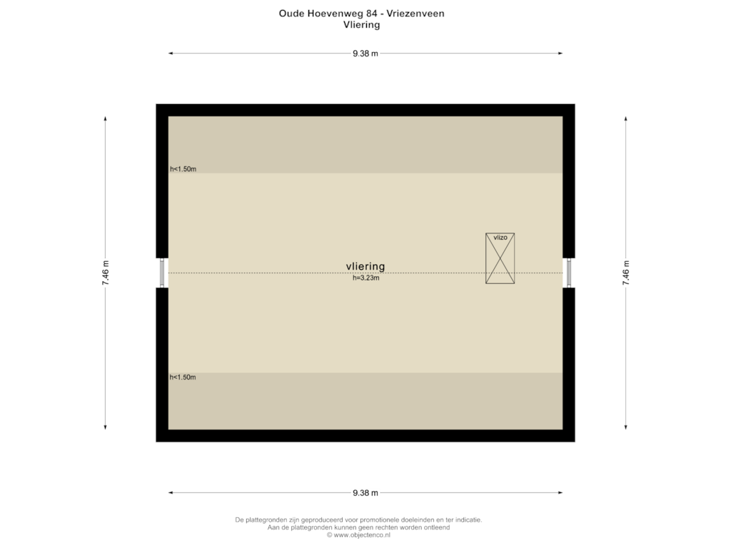 View floorplan of Vliering of Oude Hoevenweg 84