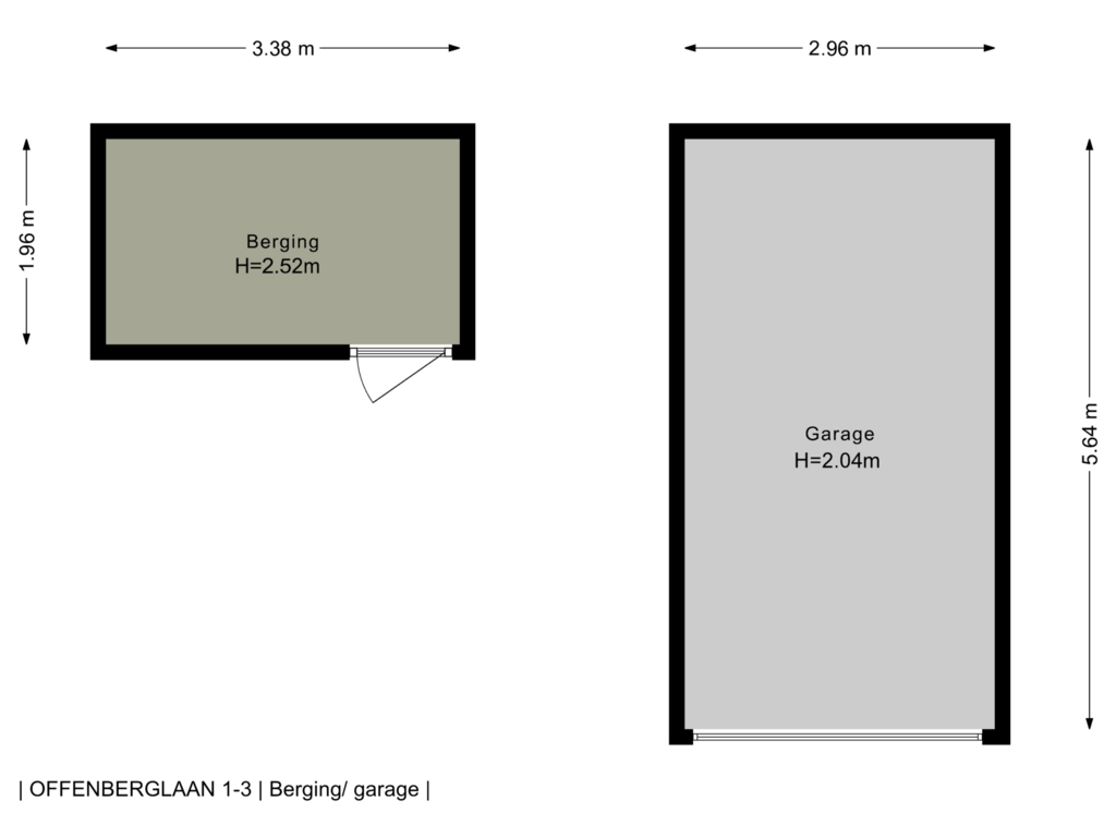 View floorplan of Berging/ garage of Offenberglaan 1-3