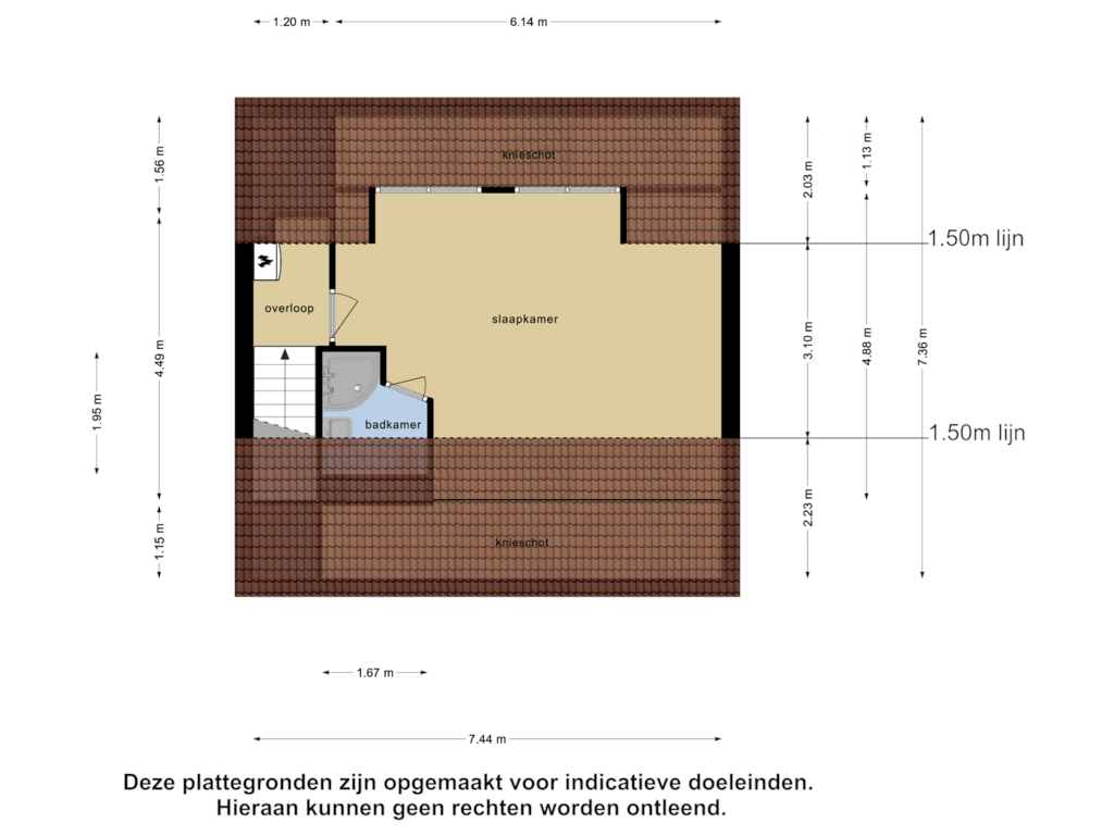 Bekijk plattegrond van Tweede Verdieping van Oudestraat 47