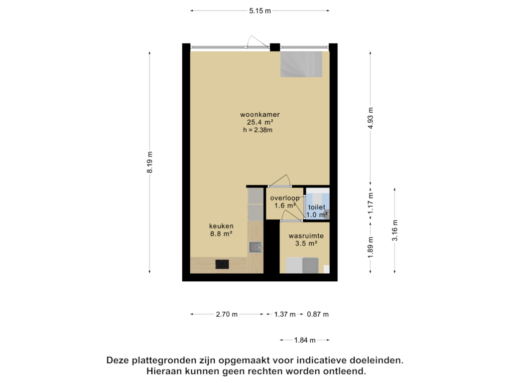 View floorplan of souterrain -1 of van Lennepweg 321