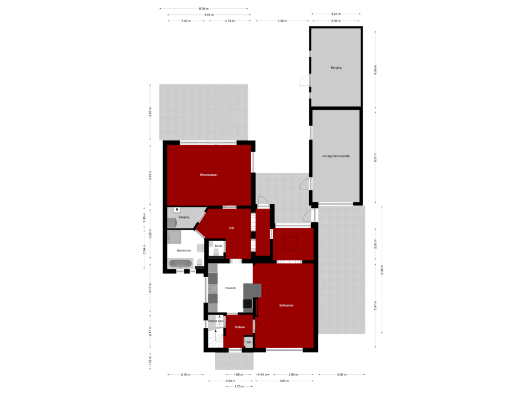 Bekijk plattegrond van Begane grond van Veenbes 12