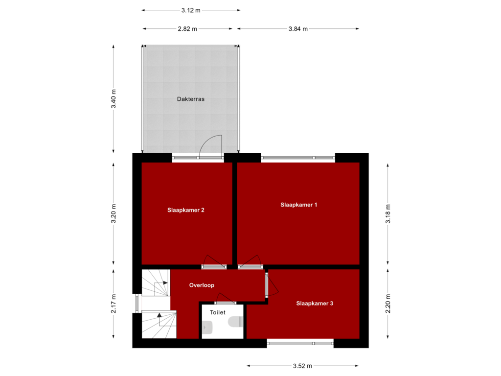 Bekijk plattegrond van Eerste verdieping van Veenbes 12