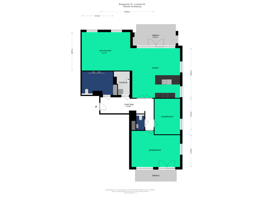 View floorplan of TWEEDE VERIDEPING of Boegspriet 10