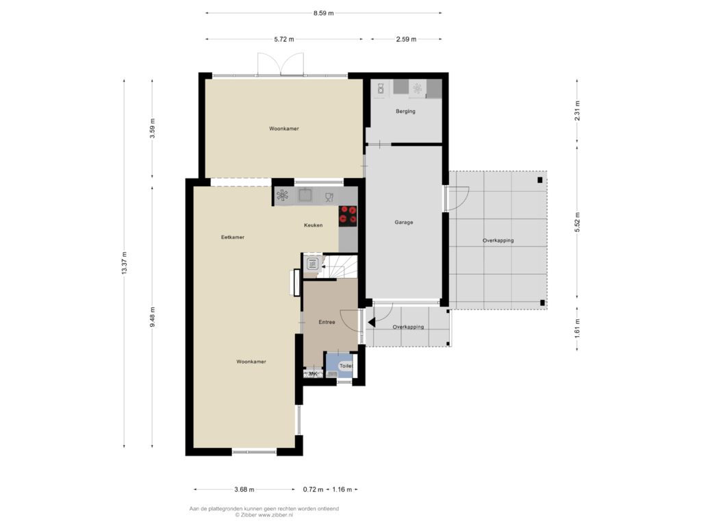 Bekijk plattegrond van Begane grond van Zwartven 5