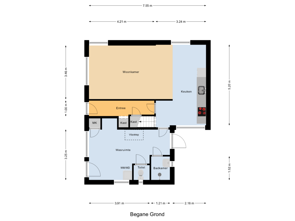 Bekijk plattegrond van Begane Grond van Oranjekade 29