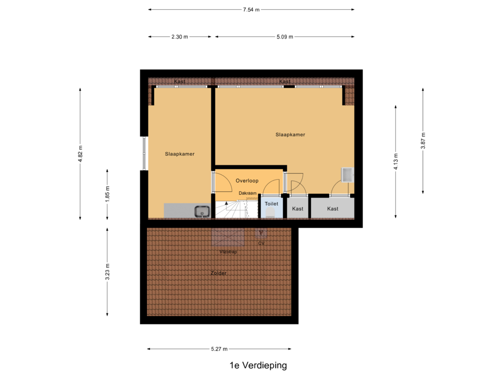 Bekijk plattegrond van 1e Verdieping van Oranjekade 29