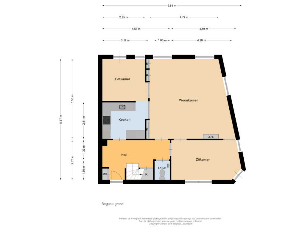 Bekijk plattegrond van Begane grond van Langepad 27