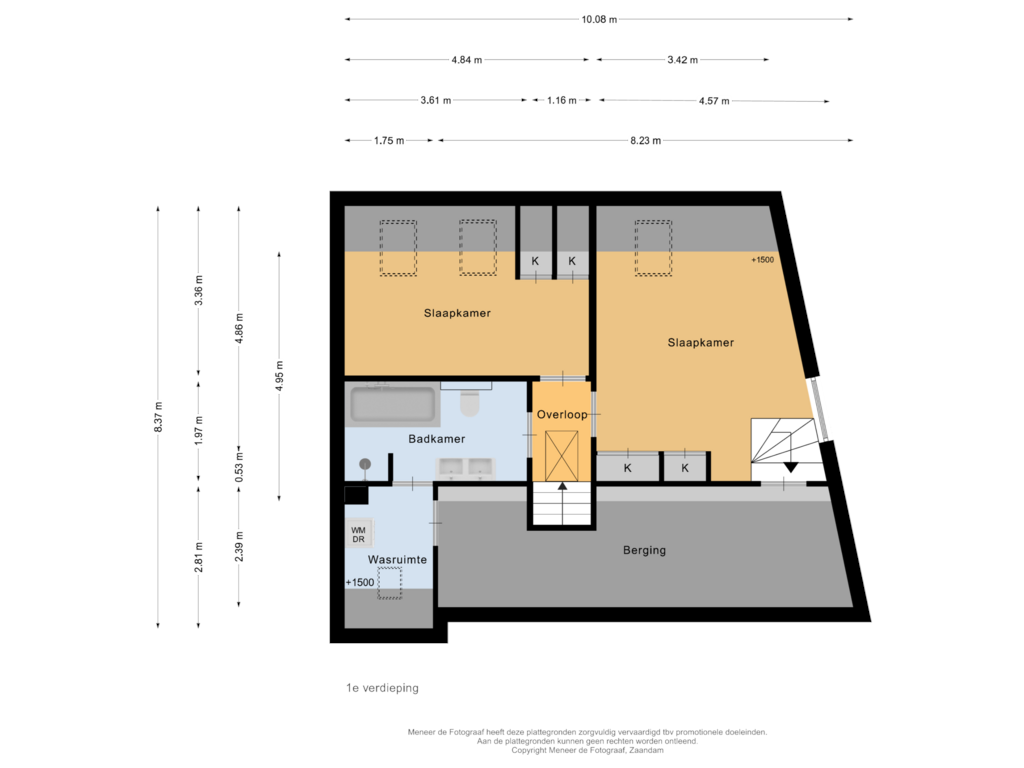 Bekijk plattegrond van 1e verdieping van Langepad 27