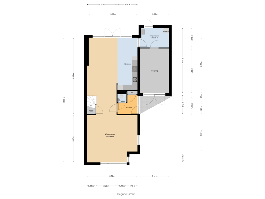 Bekijk plattegrond van Begane Grond van Burgemeester Schrijnderlaan 23