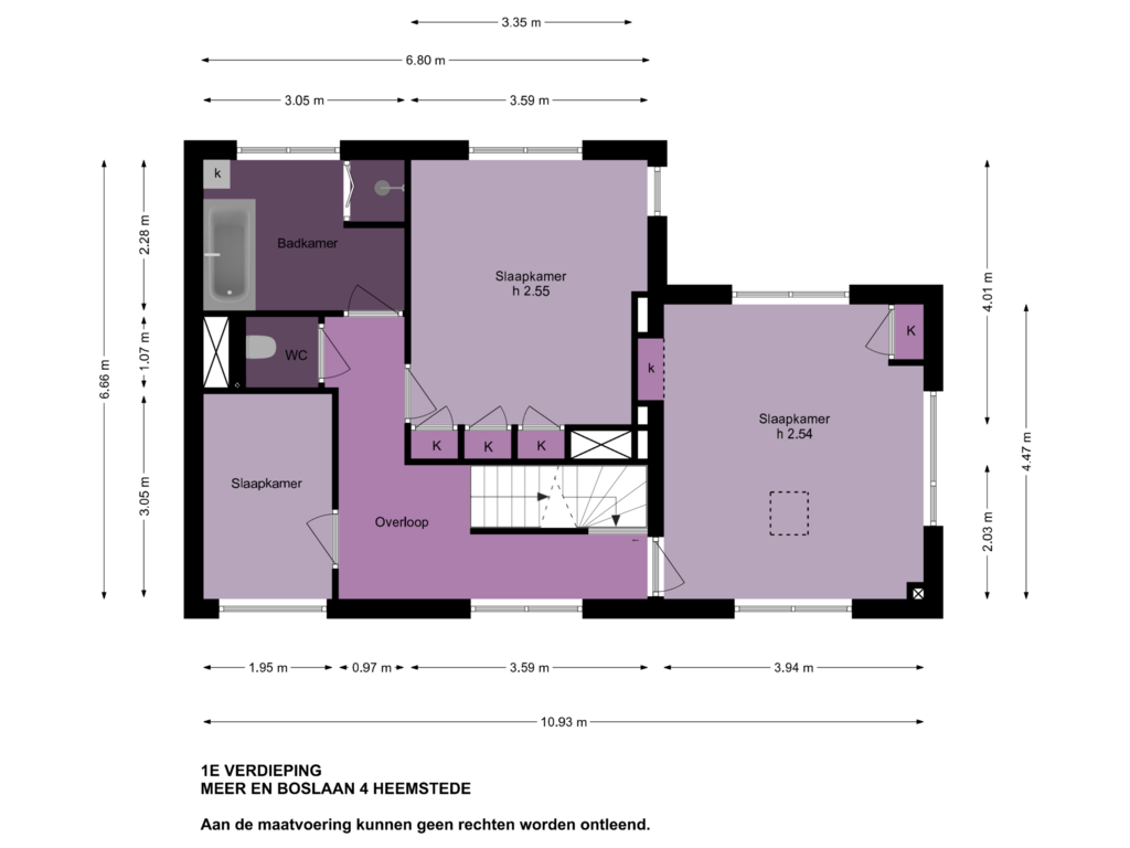 View floorplan of 1e Verdieping of Meer en Boslaan 4