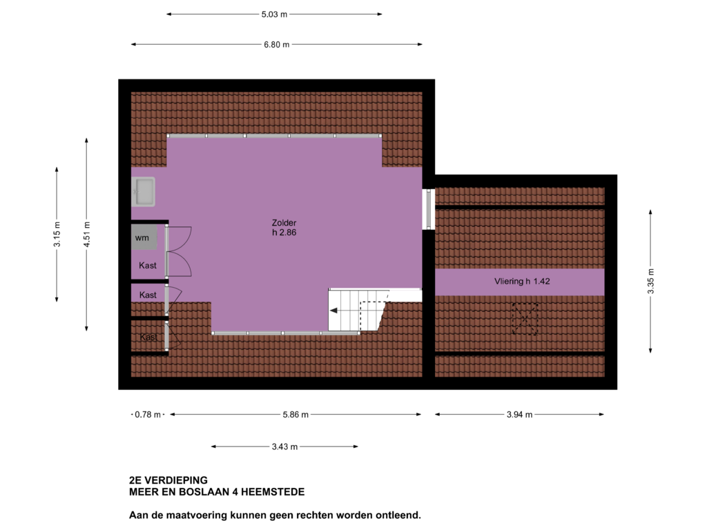 View floorplan of 2e Verdieping of Meer en Boslaan 4