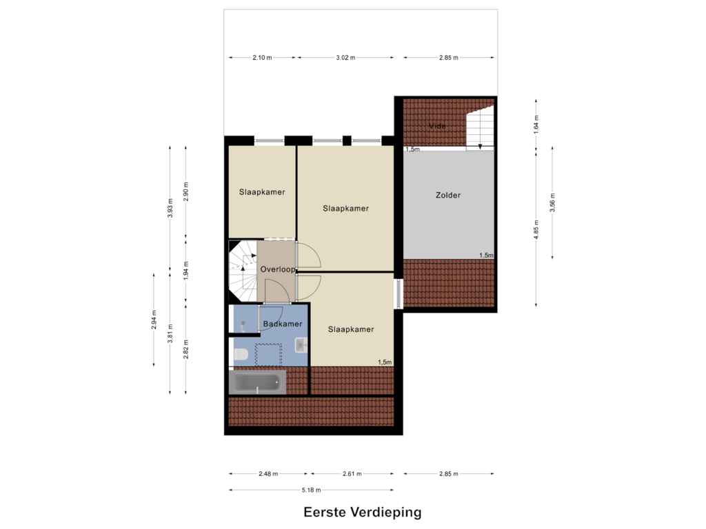 Bekijk plattegrond van Eerste Verdieping van Hertenerweg 44