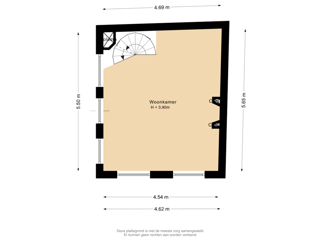 Bekijk plattegrond van Begane grond van Broederenkerkstraat 9