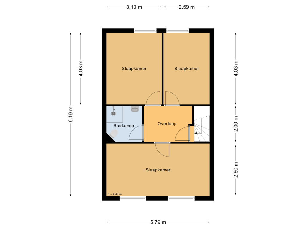 View floorplan of Eerste Verdieping of Bark 59