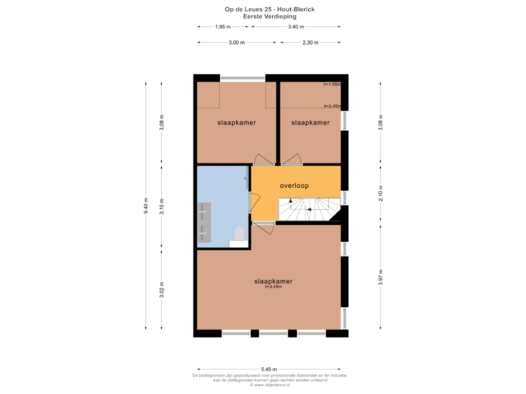 View floorplan of EERSTE VERDIEPING of Op de Leues 25