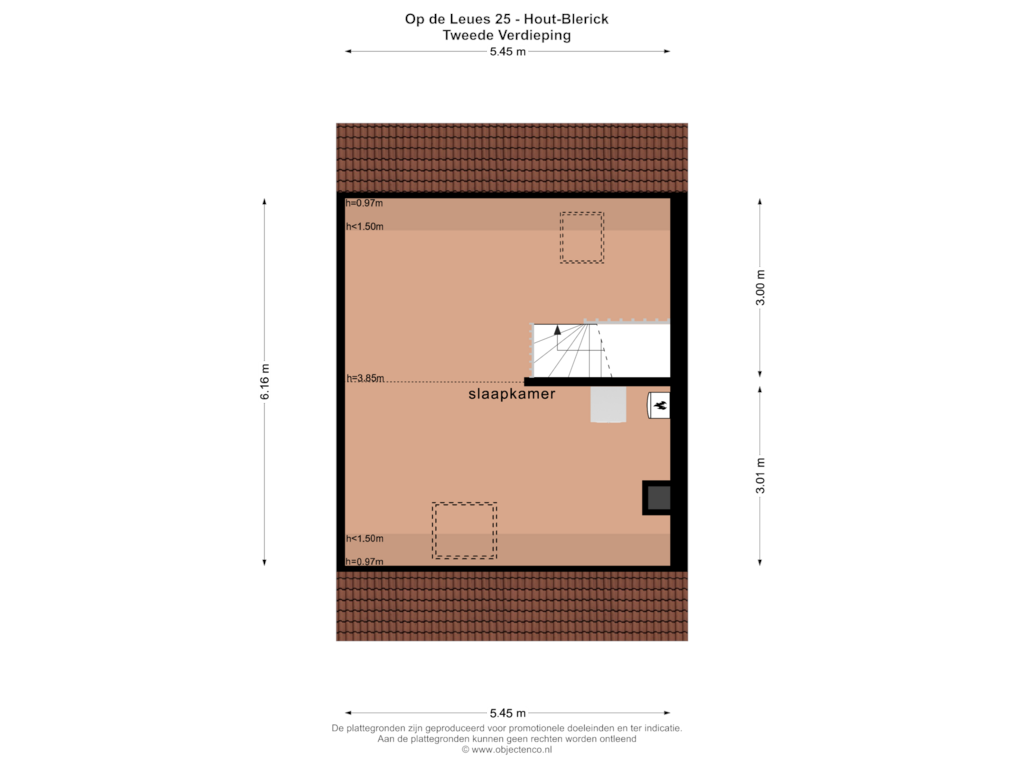 View floorplan of TWEEDE VERDIEPING of Op de Leues 25