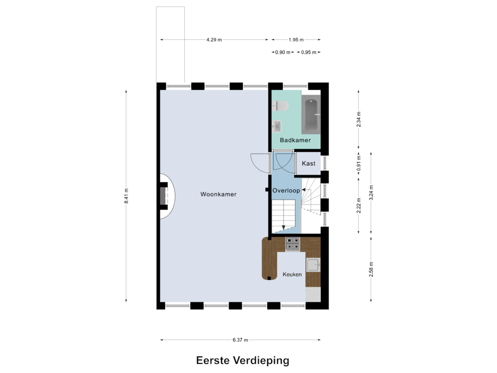 Bekijk plattegrond van Eerste Verdieping van Gebroeklaan 41