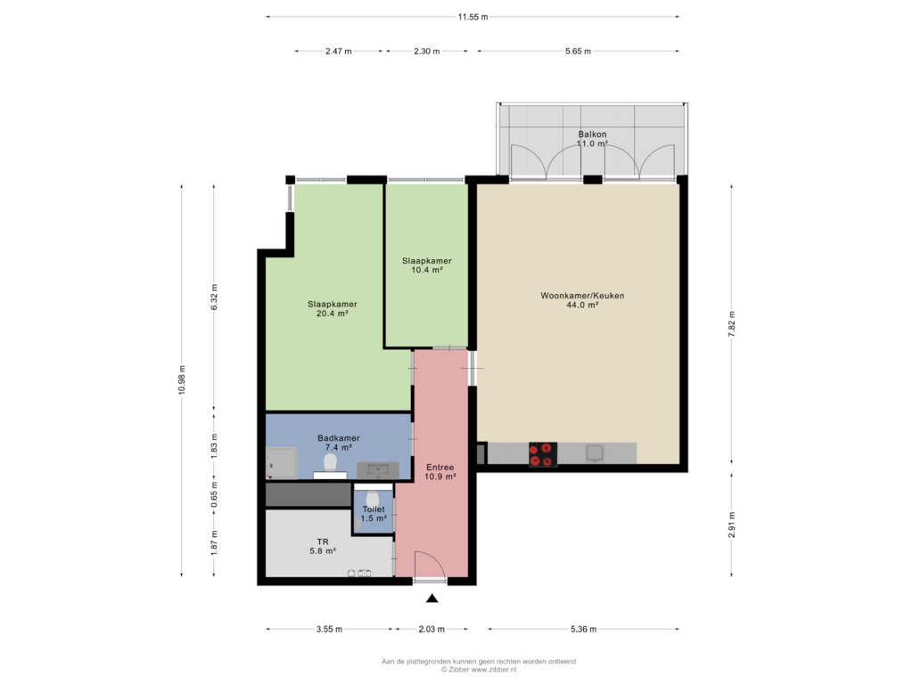 Bekijk plattegrond van Appartement van Euryzakade 413