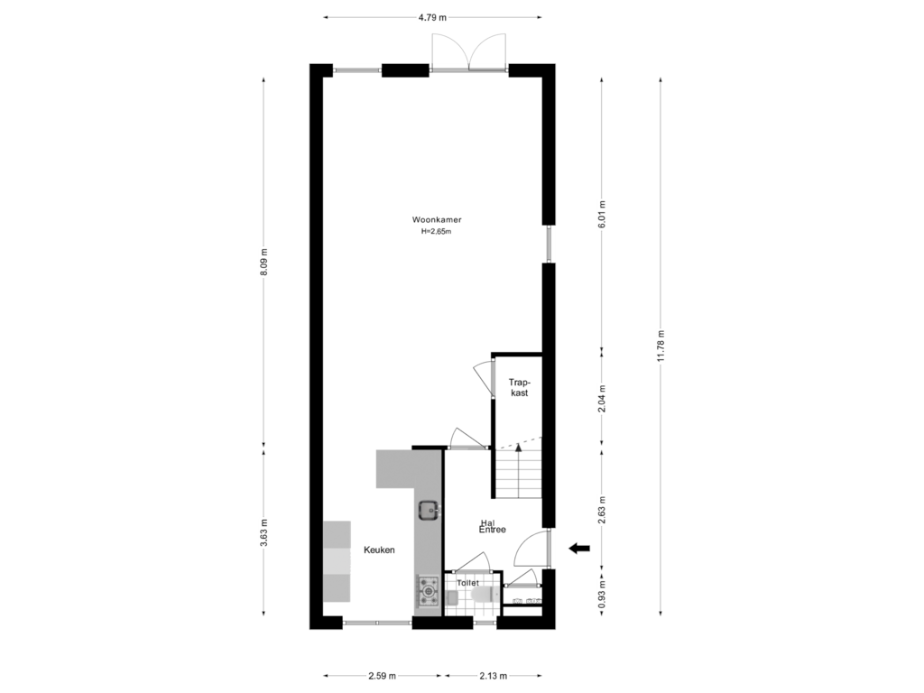 Bekijk plattegrond van Begane Grond van Reine Victoriaweg 51