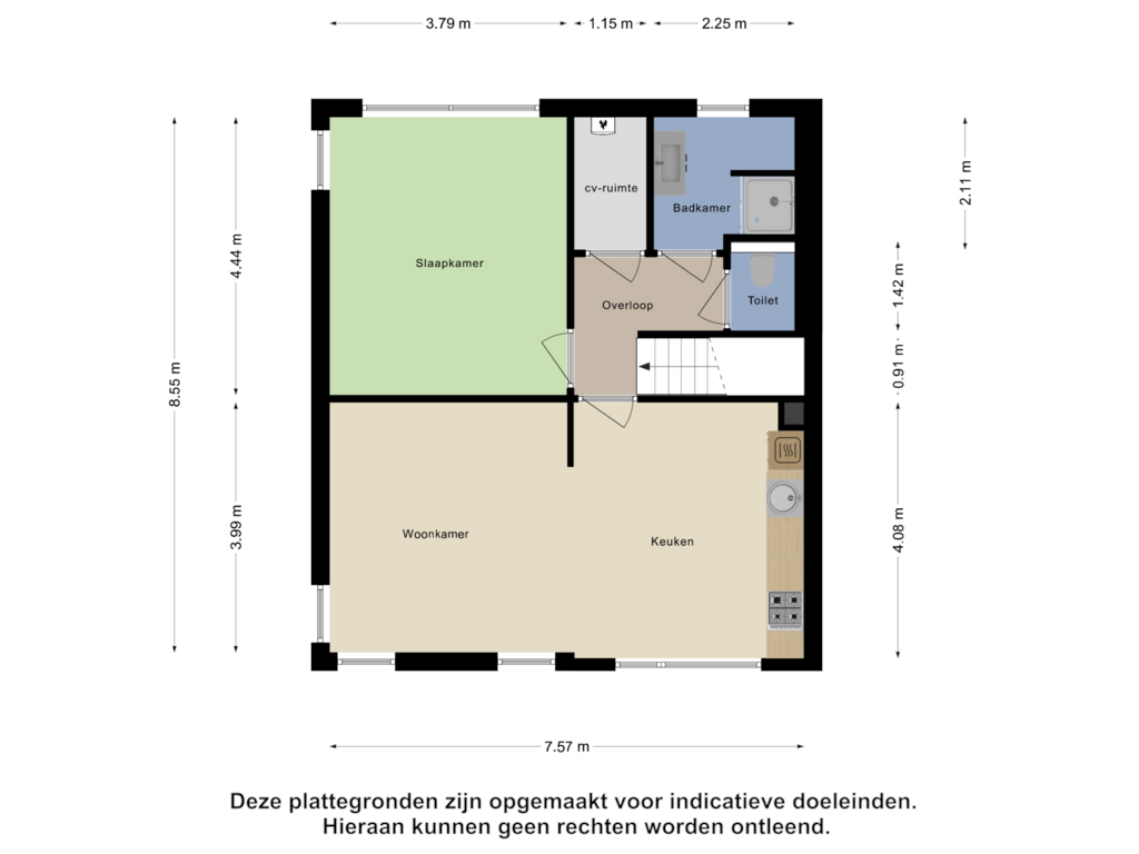 Bekijk plattegrond van Eerste Verdieping van Hoofdstraat 100-A