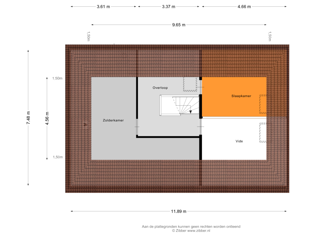 Bekijk plattegrond van Tweede verdieping van Baroniestraat 32