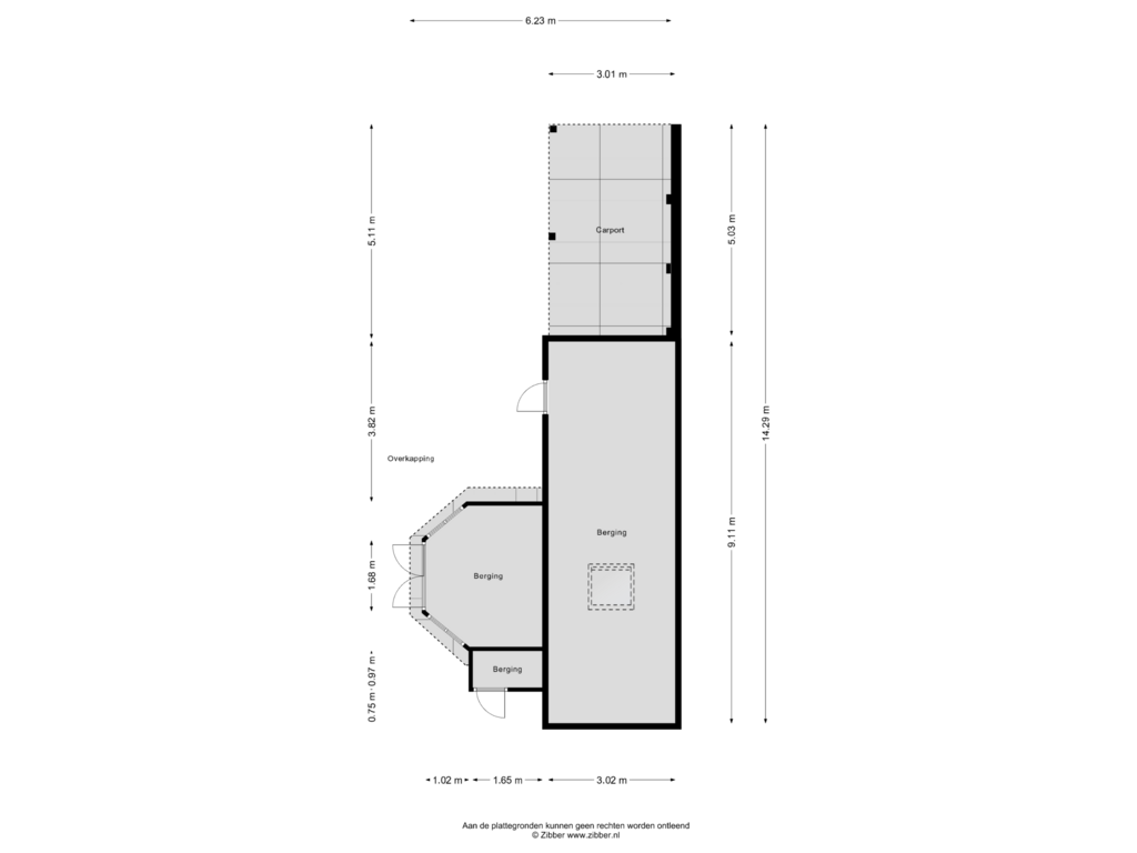 Bekijk plattegrond van Berging van Baroniestraat 32