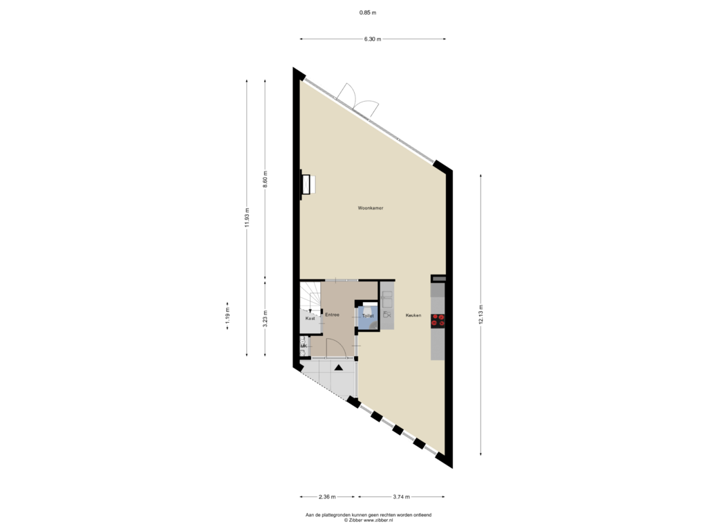 View floorplan of Begane grond of Bisonstraat 9