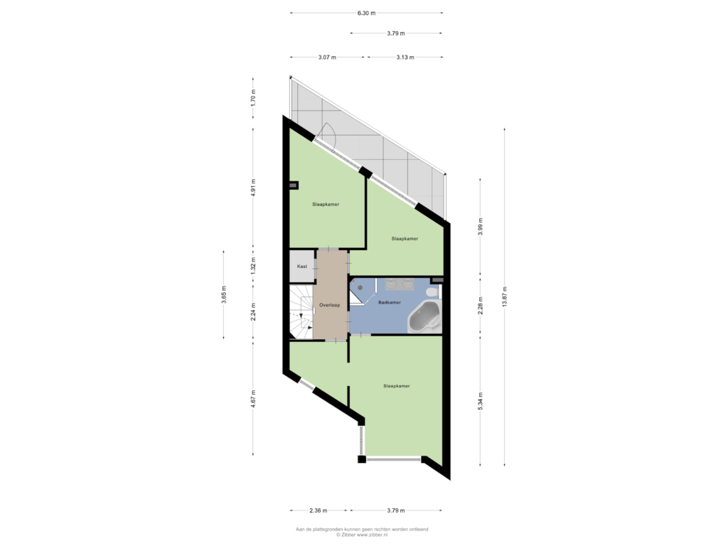 View floorplan of Eerste verdieping of Bisonstraat 9