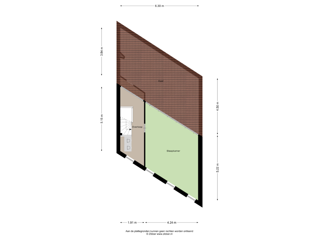 View floorplan of Tweede verdieping of Bisonstraat 9