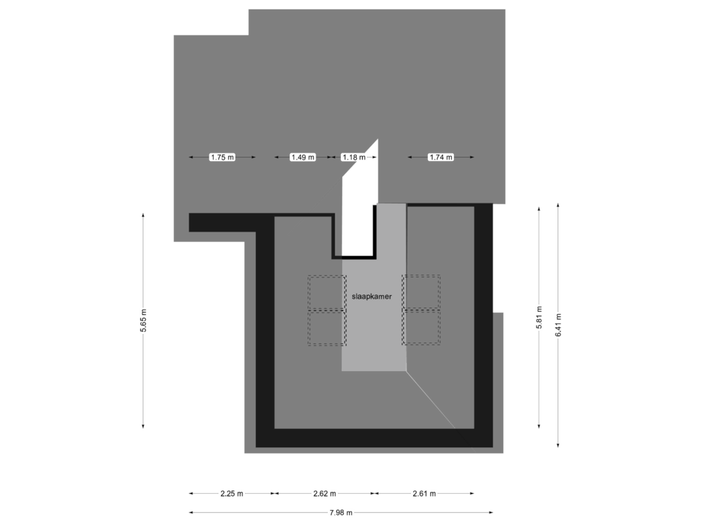 Bekijk plattegrond van zolder van Hoorneweg 17-B18