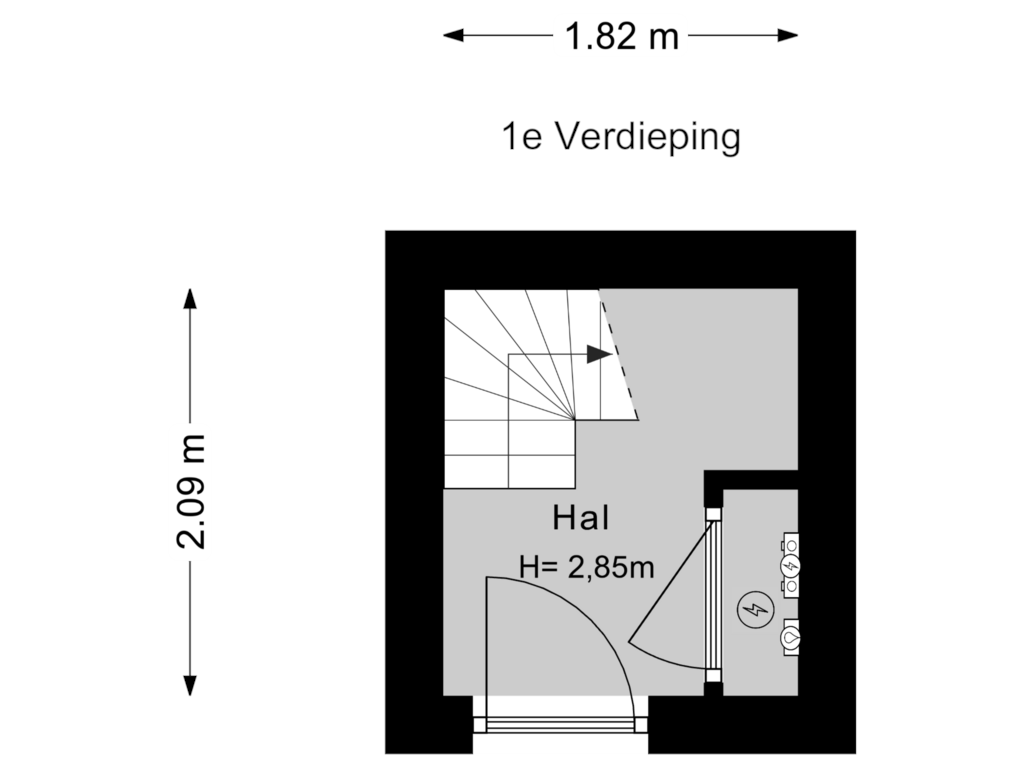 View floorplan of 1e Verdieping of Damasstraat 147