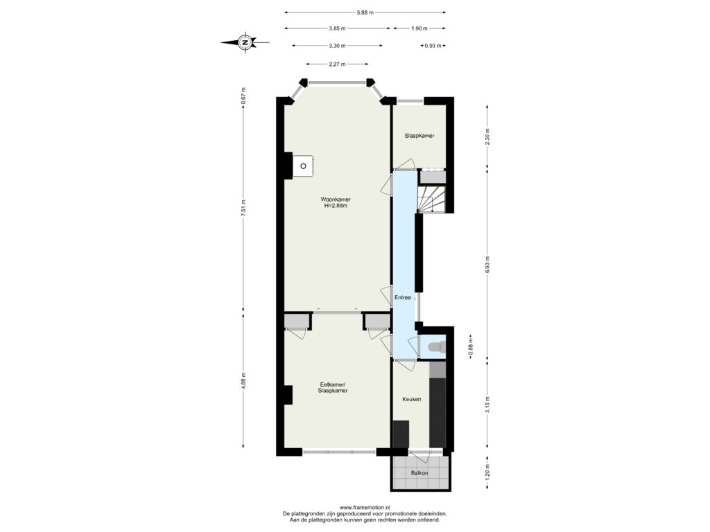 View floorplan of Verdieping 2 of Honingerdijk 35-B02