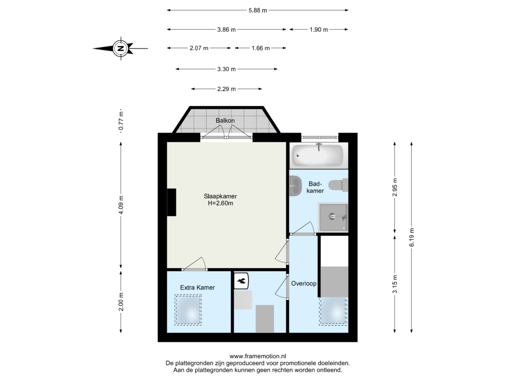 View floorplan of Verdieping 3 of Honingerdijk 35-B02