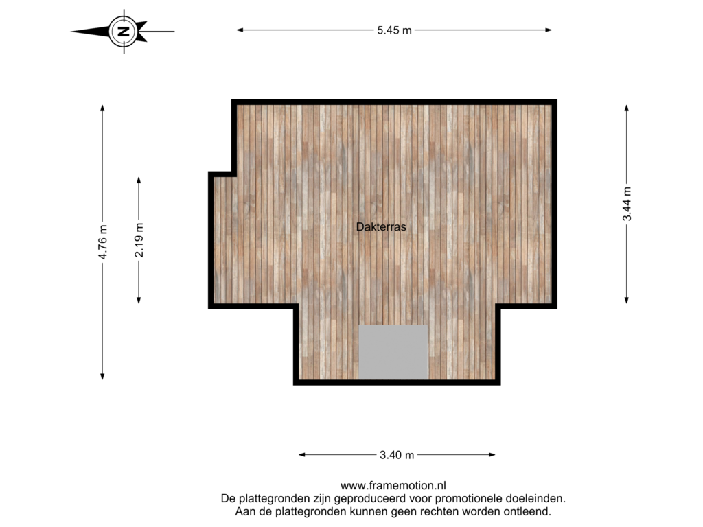 View floorplan of Dakterras of Honingerdijk 35-B02