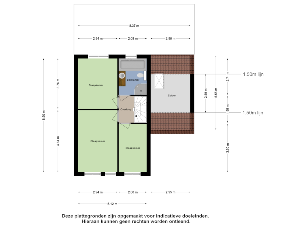 Bekijk plattegrond van Eerste verdieping van Van Frezinstraat 17