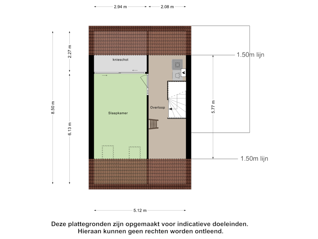 Bekijk plattegrond van Tweede verdieping van Van Frezinstraat 17