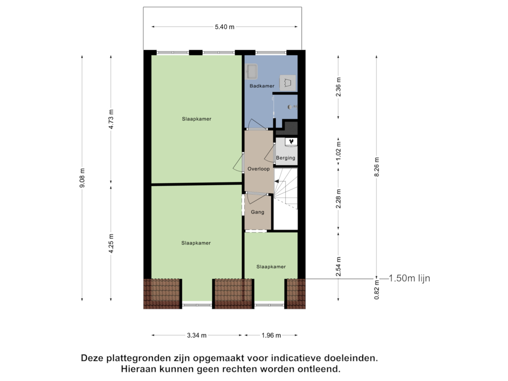 View floorplan of Tweede Verdieping of Grazendonkstraat 15-A