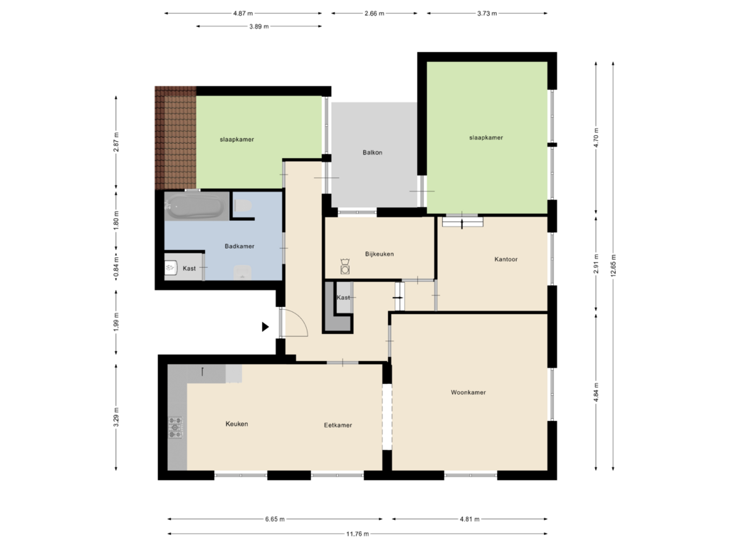 Bekijk plattegrond van Appartement van Graaf 17-B