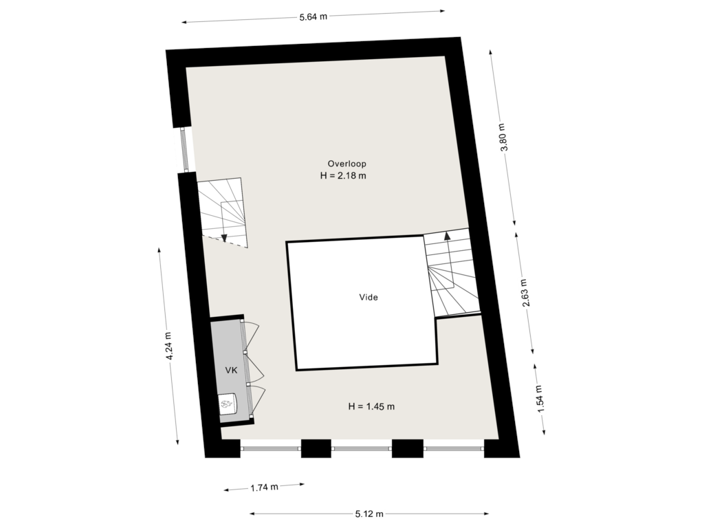 View floorplan of Tussenverdieping of Ellestraat 38