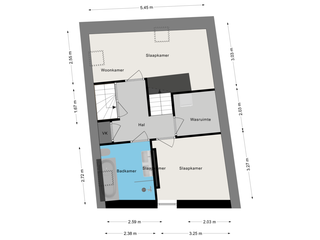 View floorplan of Tweede verdieping of Ellestraat 38