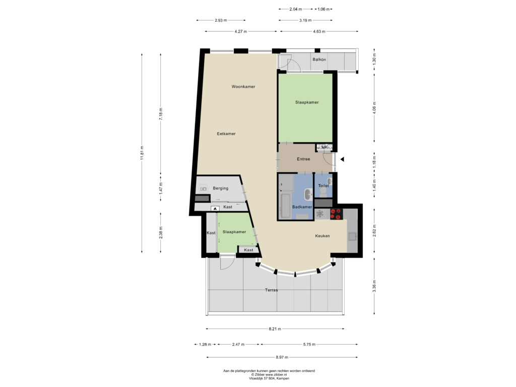 View floorplan of Appartement of Vloeddijk 57-B04