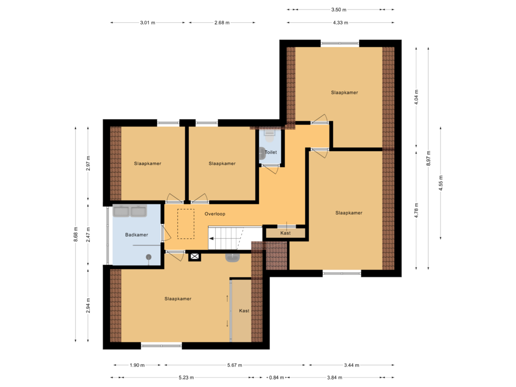 Bekijk plattegrond van Eerste verdieping van Floralaan 95