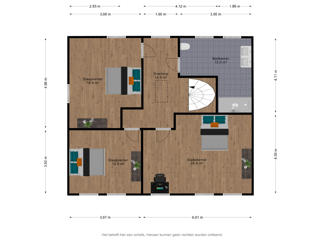 Bekijk plattegrond van 1e verdieping van Cantharel 37