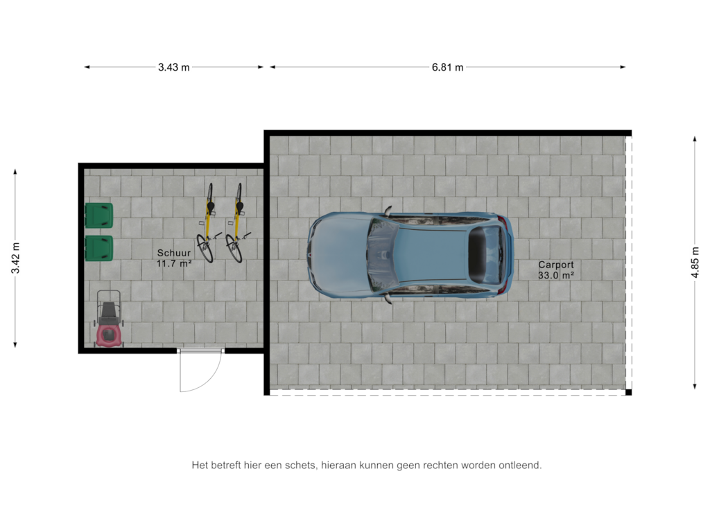 Bekijk plattegrond van Carport & schuur van Cantharel 37