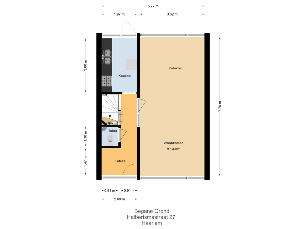 Bekijk plattegrond van Begane grond van Halbertsmastraat 27