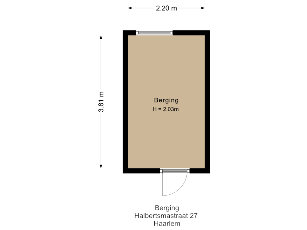 Bekijk plattegrond van Berging van Halbertsmastraat 27