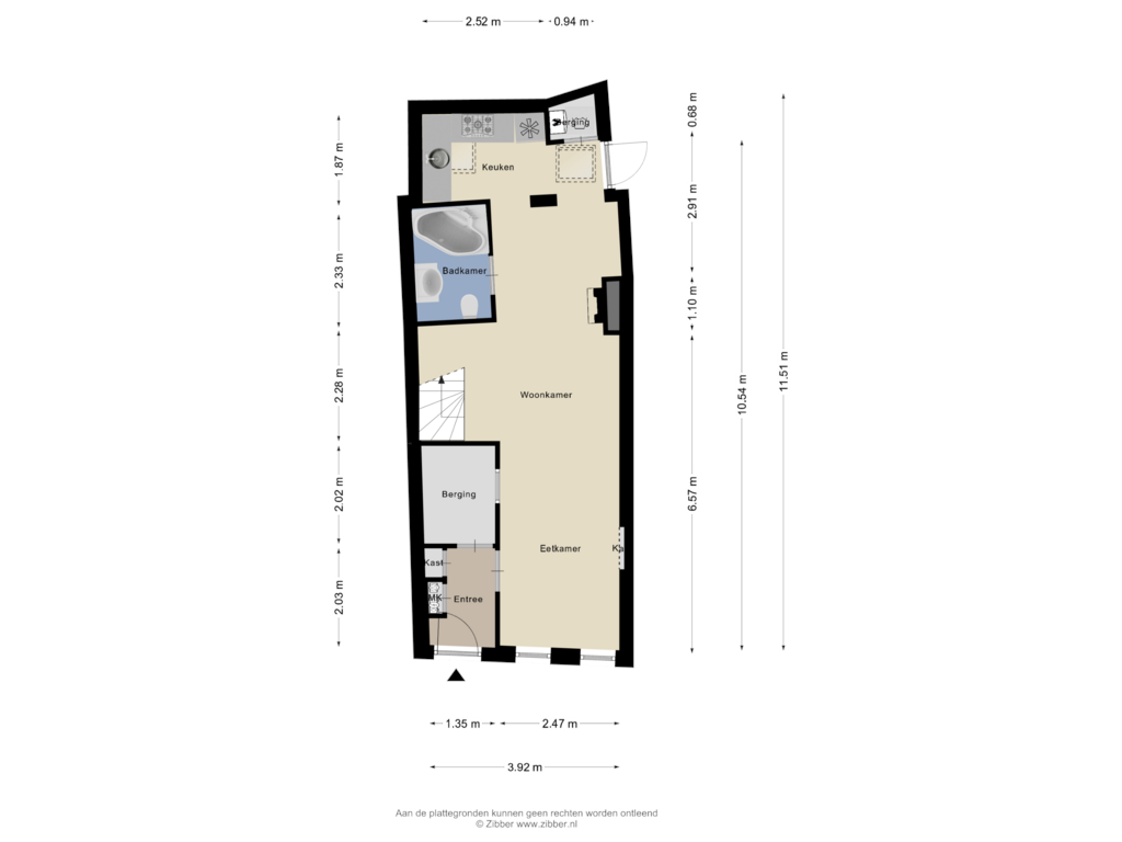 Bekijk plattegrond van Begane Grond van Hoogstraat 93